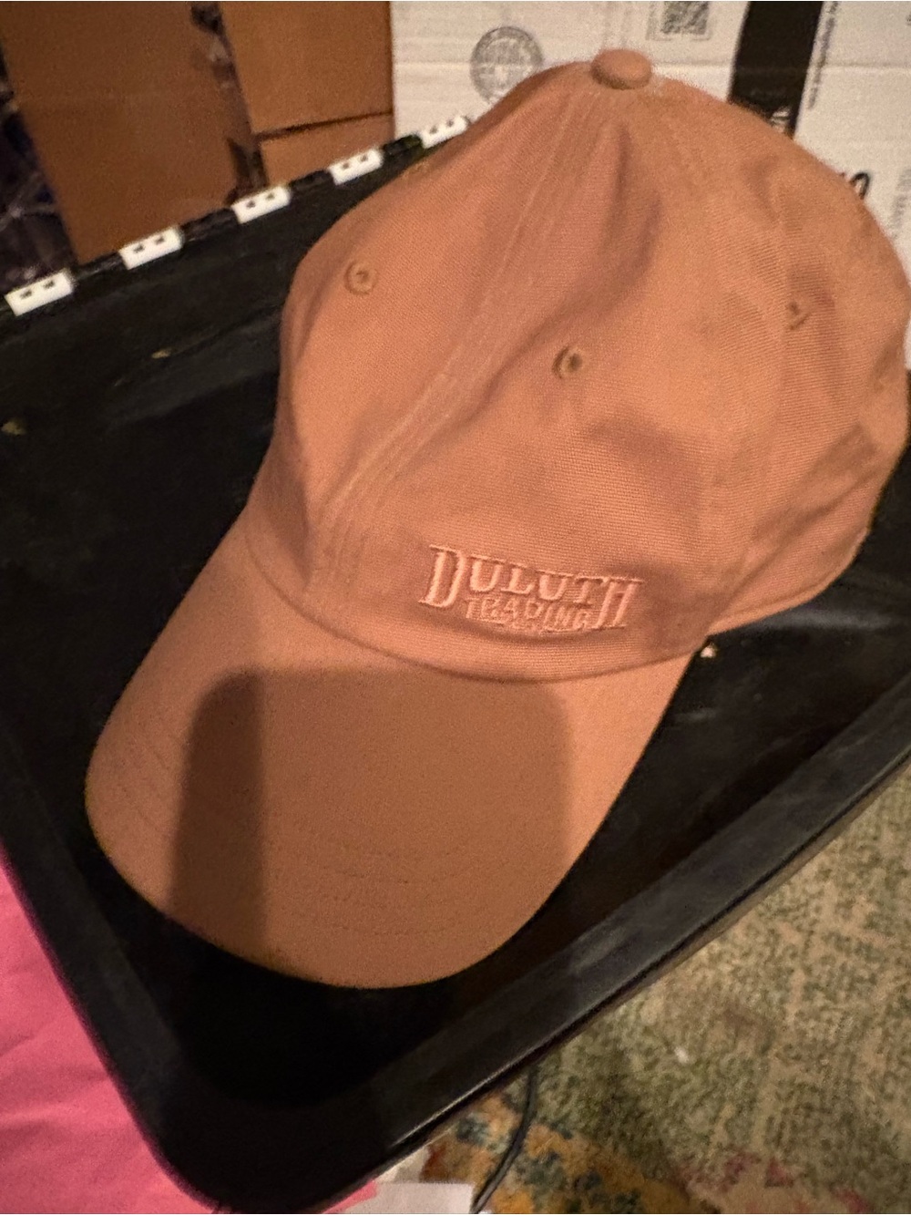 Duluth Trading Co Tan/Brown Washed Cotton Baseball Cap